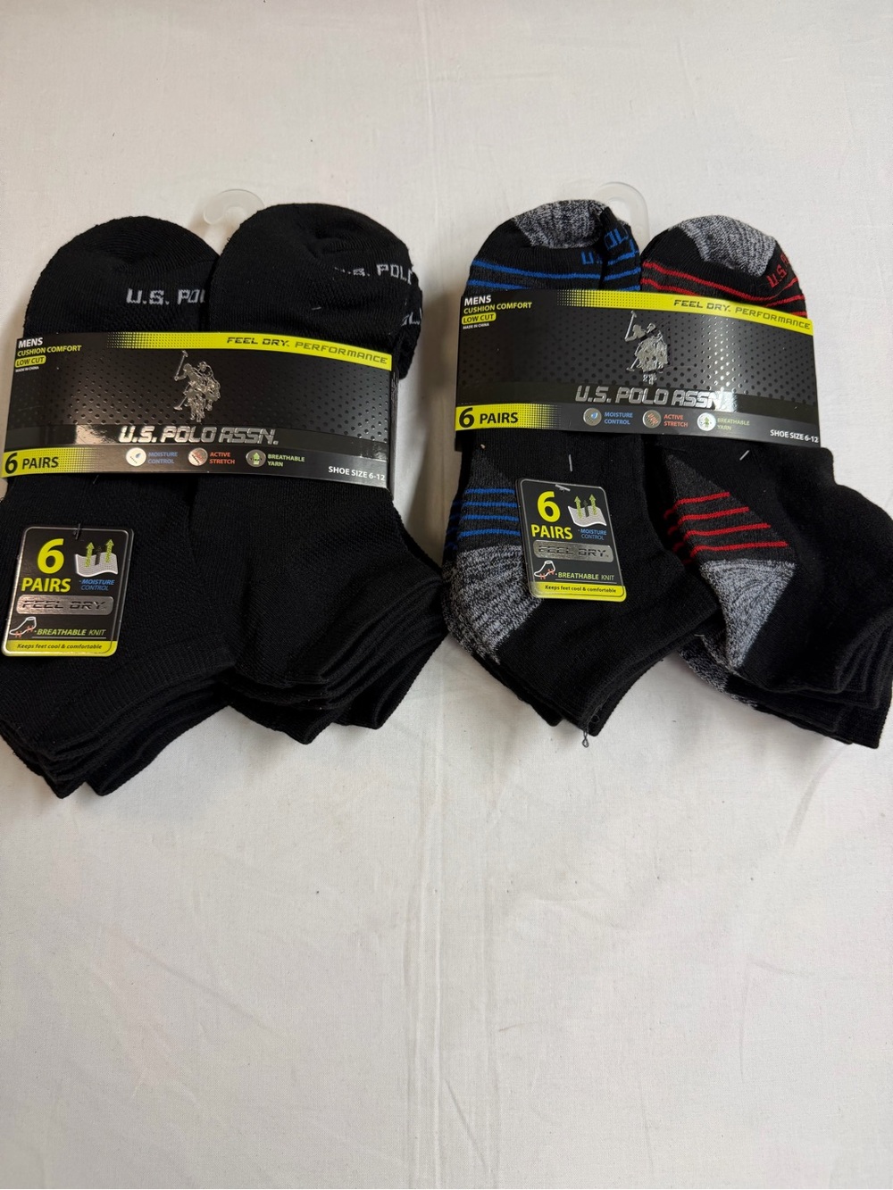 U.S. Polo Assn. Men's Black Low-Cut Sock 2 packs of 6-Pair of Socks.
